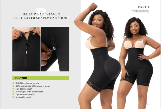 BL8708 – Short Moldeador con Cremallera Lateral