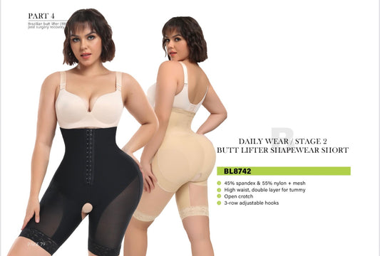BL8742 – Faja Short Levantaglúteos Cintura Alta