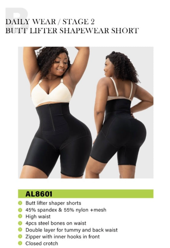 AL8601 – Short Moldeador con Varillas y Cremallera